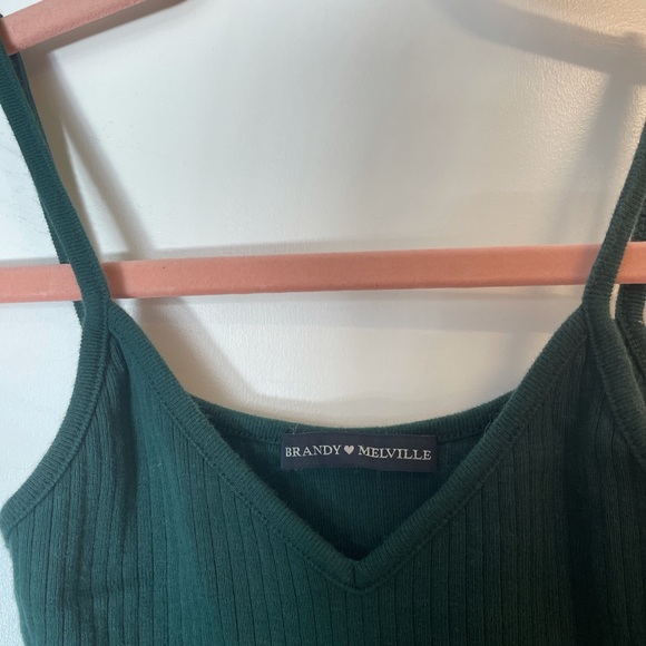 Dark Green Brandy Melville Lorene Tank Top - Picture 2 of 4